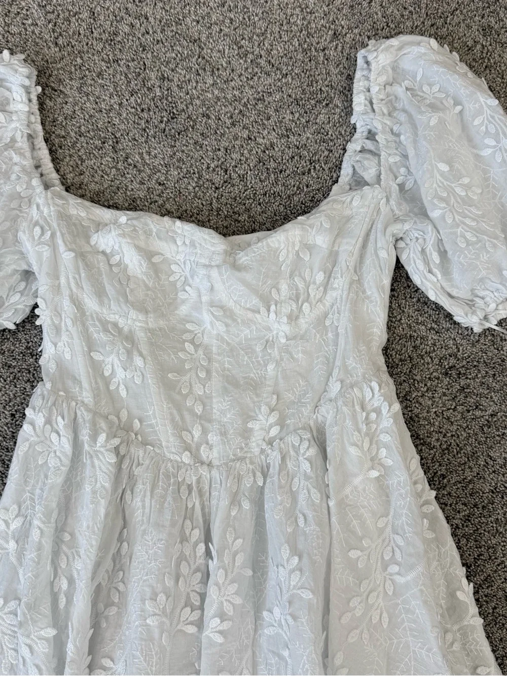Showpo Esthela White Mini Dress Puff Sleeve Corset Fairy Princess Women’s US 10 - Picture 5 of 16